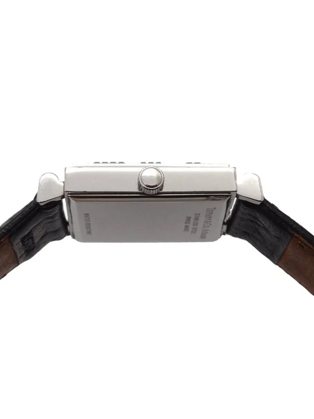 Tiffany & Co Atlas Square Vintage Watch Black Quartz